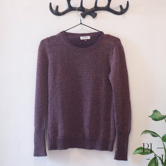 Calvin Klein Purple & Gold shinny sweater size S